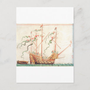 Cartão Postal Navio Naval Medieval