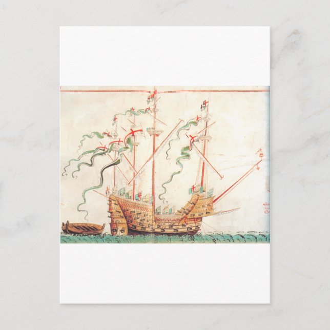 Cartão Postal Navio Naval Medieval (Frente)
