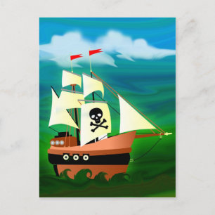 Cartão Postal Navio pirata