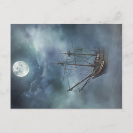 Cartão Postal Navio Pirata em Nevoeiro
