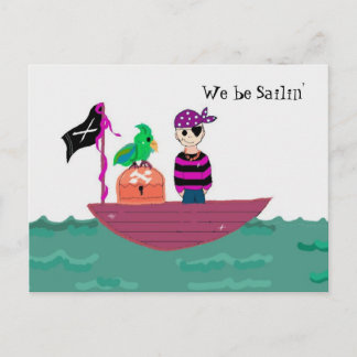 Cartão Postal Navio Pirata - Nós estamos Navegando