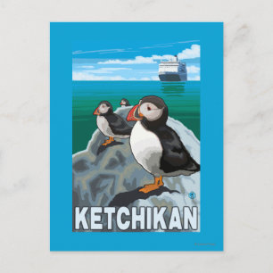 Cartão Postal Navio Puffins & Cruise - Ketchikan, Alaska