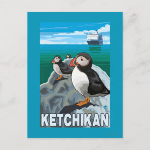 Cartão Postal Navio Puffins & Cruise - Ketchikan, Alaska