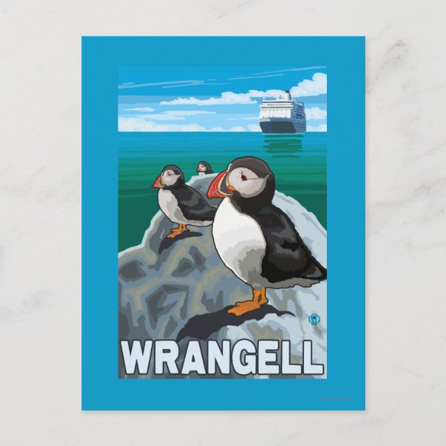 Cartão Postal Navio Puffins & Cruise - Wrangell, Alaska (Frente)