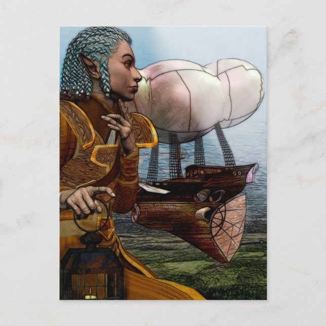 Cartão Postal Navio Steampunk (Frente)