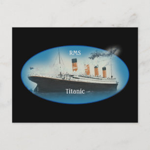 Cartão Postal Navio Titanic Black Maritime White Star Line