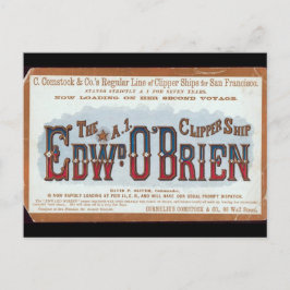 Cartão Postal Navio veleiro Edward O'Brien Clipper 1900