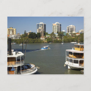 Cartão Postal Navios a vapor, Brisbane River, Brisbane,