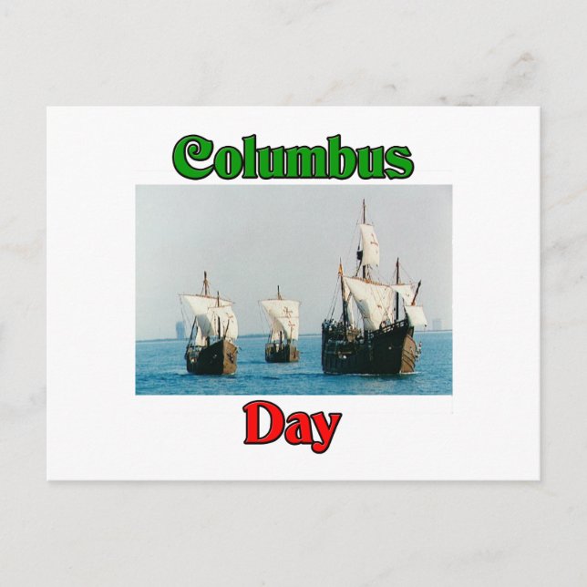 Cartão Postal Navios Columbus Day (Frente)