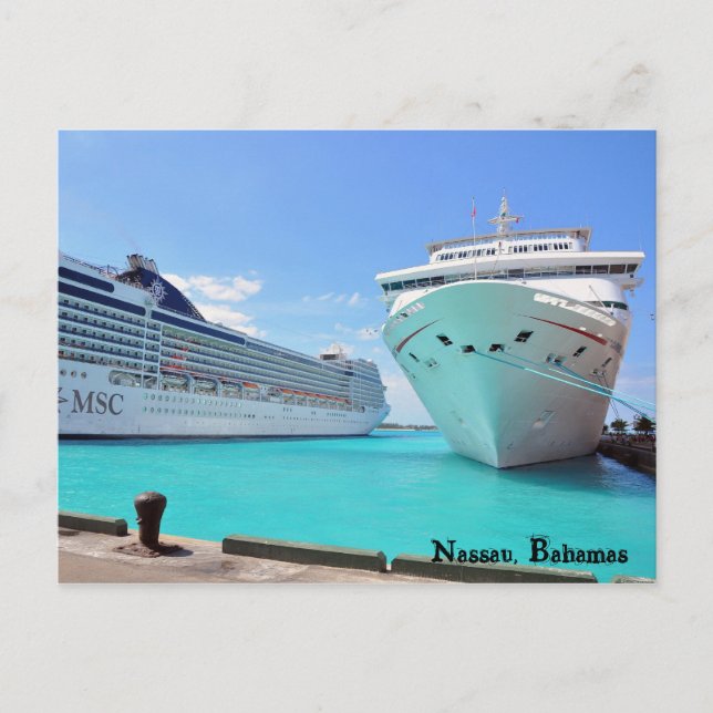 Cartão Postal Navios de Cruzeiro no Porto (Frente)