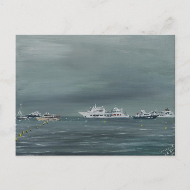 Cartão Postal Navios e barcos em Cannes 2014 (Frente)