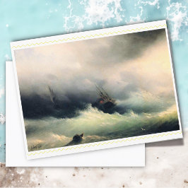 Cartão Postal Navios em tempestade, Ivan Constantinovich Aivazov
