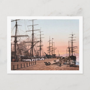 Cartão Postal Navios nos cais de São Francisco cerca de 1900