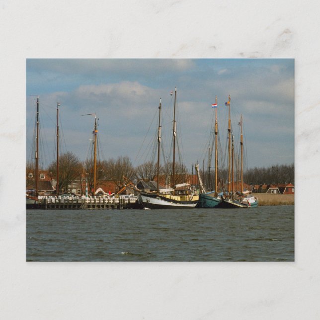 Cartão Postal Navios tradicionais neerlandeses à vela, Enkhuizen (Frente)