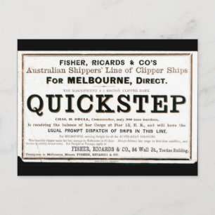 Cartão Postal Navios veleiros Quickstep Clipper 1859