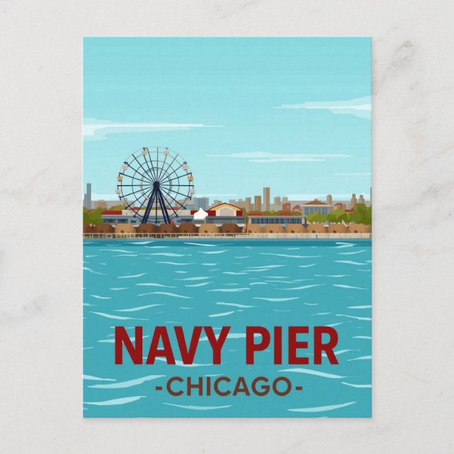 Cartão Postal Navy Pier: Chicago Lakefront Fun (Frente)
