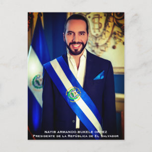 Cartão Postal Nayib Bukele, Presidente de El Salvadore