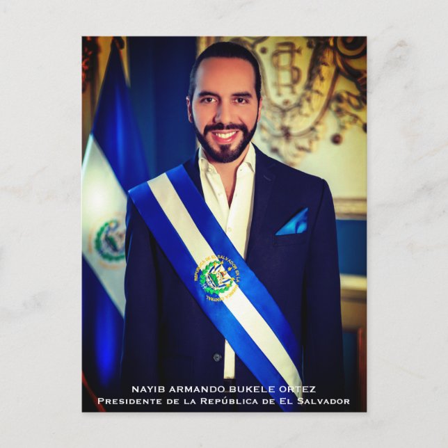 Cartão Postal Nayib Bukele, Presidente de El Salvadore (Frente)