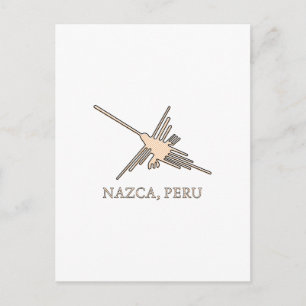 Cartão Postal Nazca Hummingbird Geoglyph Newsprint