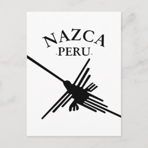 Cartão Postal Nazca Peru Hummingbird com texto curvo