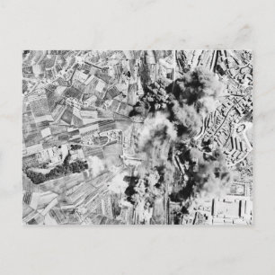 Cartão Postal Nazi Railroad Yards Bombardeados em Estrângulo de 