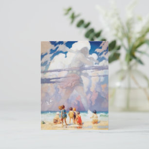 Cartão Postal NC Wyeth, o gigante Trabalho de arte Beach Coastal