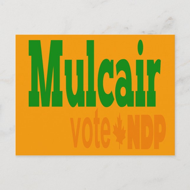 Cartão Postal NDP de Votação em Plena (Frente)