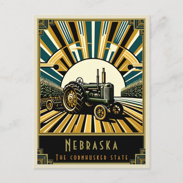 Cartão Postal Nebraska | Art Deco (Frente)