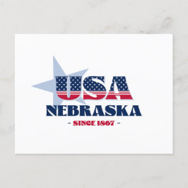 Cartão Postal Nebraska em Vermelho, Branco e Blue Postcard