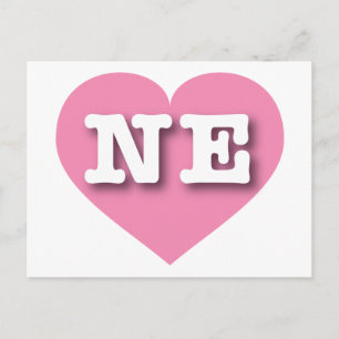 Cartão Postal Nebraska Pink Heart - Eu amo NE
