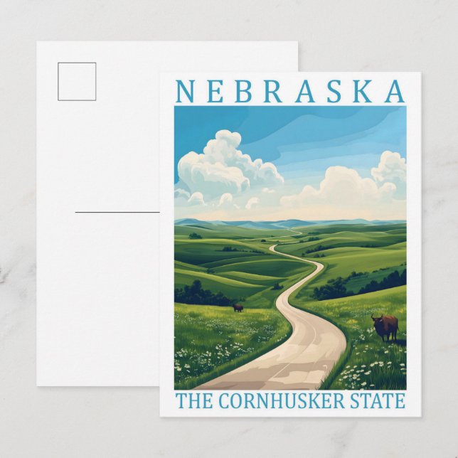 Cartão Postal Nebraska the Cornhusker State USA Viagem Place (Frente/Verso)