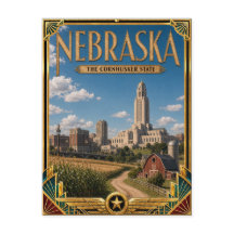 Nebraska Vintage Art Deco Era de Ouro