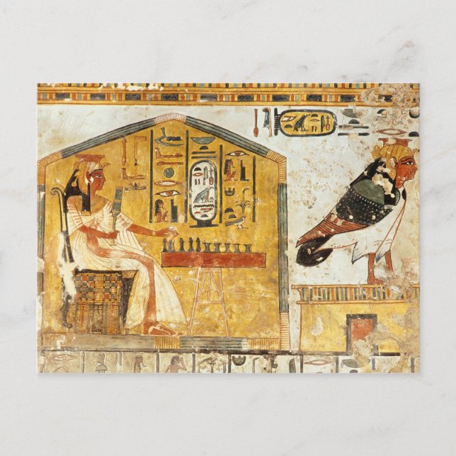 Cartão Postal Nefertari que joga o senet (Frente)