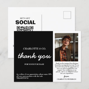 Cartão Postal Negócio Pequeno de Foto Personalizada Obrigado