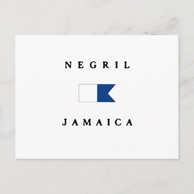 Cartão Postal Negril Jamaica Alpha Dive Flag (Frente)