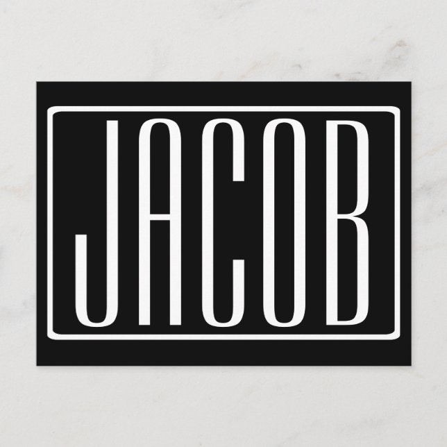 Cartão Postal Negrito e Moderno Seu Nome ou Palavra | Branco A P (Frente)