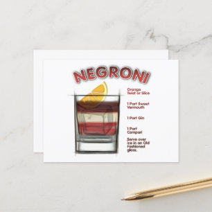 Cartão Postal NEGRONI Cocktail Recebe Arte