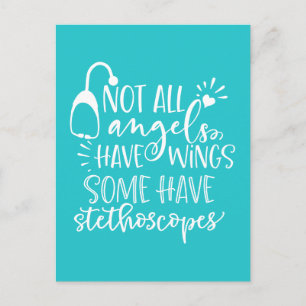Cartão Postal Nem Todos Os Anjos Têm Asas Alguns Têm Estetoscópi