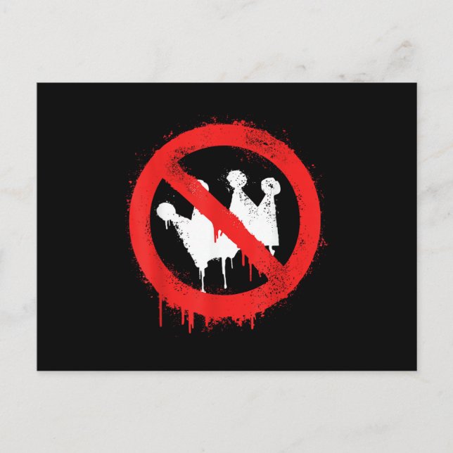 Cartão Postal Nenhum Rei Protesta Sinal de Parada (Frente)