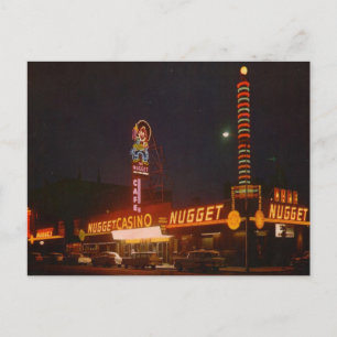 Cartão Postal Neon do Posto Casino mais antigo da Cidade Nugget