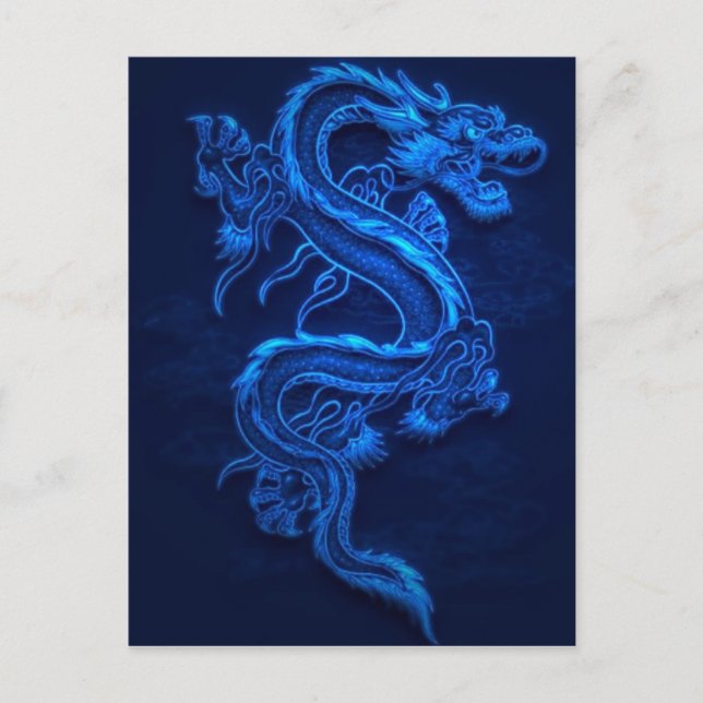 CARTÃO POSTAL NEON DRAGON BLUE JAPONÊS (Frente)