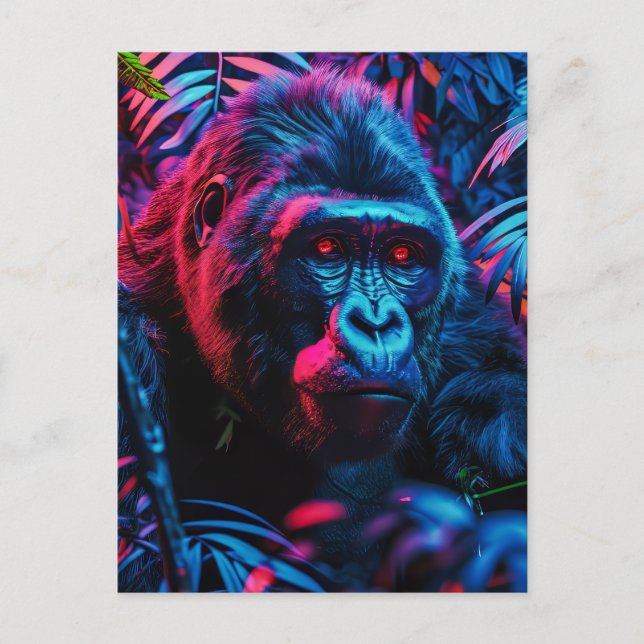 Cartão Postal Neon Gorilla (Frente)