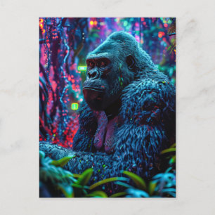 Cartão Postal Neon Gorilla