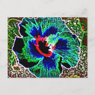 Cartão Postal Neon Hawaiian Hibiscus impressões