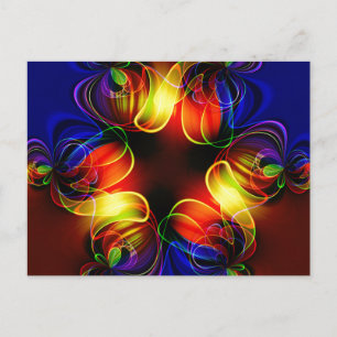 Cartão Postal Neon Lights Fractal