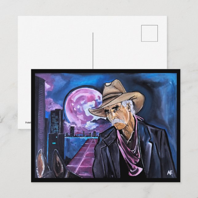 Cartão Postal Neon Moon Painting by Alfred Fox (Frente/Verso)