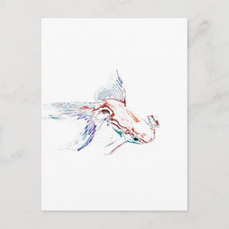 Cartão Postal Neon Multicolor Rainbow Fish/Goldfish/Koi