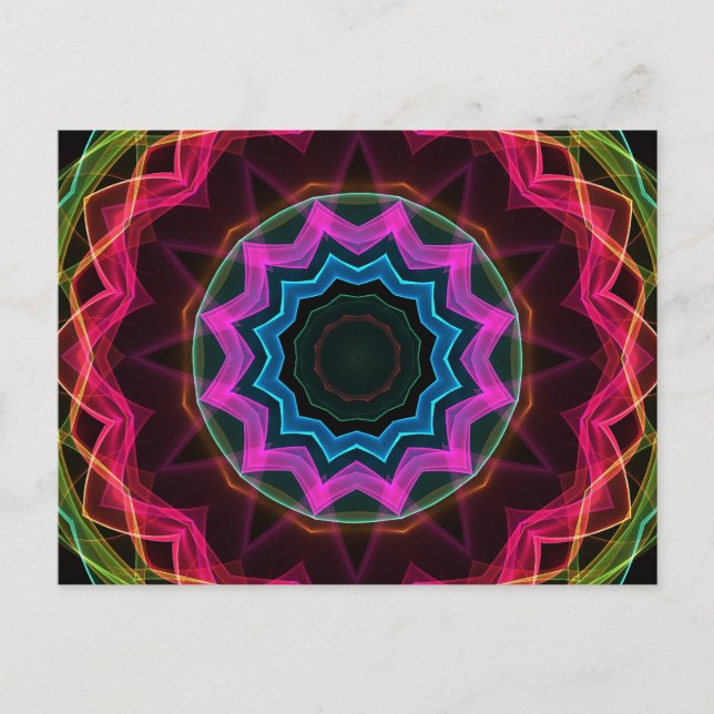 Cartão Postal Neon Rainbow Star (Frente)