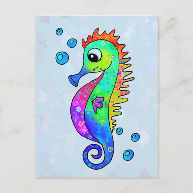 Cartão Postal Neon Seepferdchen (Frente)