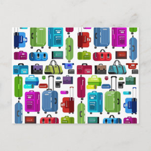 Cartão Postal Neon Suitcases